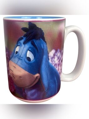Disney Store Eeyore Floral/Butterfly Coffee Mug Cup 16 oz Handled